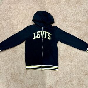 Boys Levis L Black Zip Up Hoodie